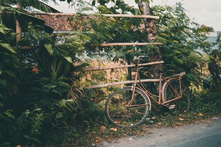 An old bicycle from Holland colonization, Yogyakarta, Indonesia.の写真素材