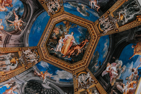An amazing interior of one of Vatican Museumsの写真素材
