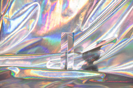 A futuristic holographic fabric background for wallpapersの写真素材