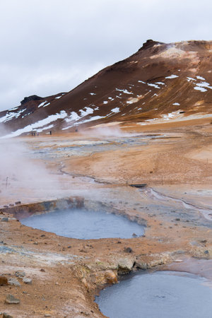 A beautiful shot of Hverir Icelandの写真素材