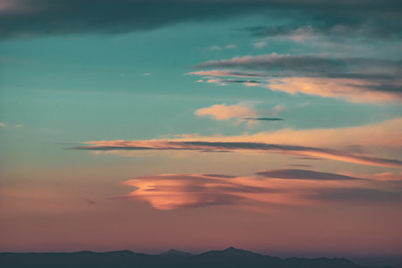 The beautiful sunset sky in California.