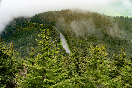 A beautiful view of the Great Smoky Mountains in National Park, North Carolinaの写真素材