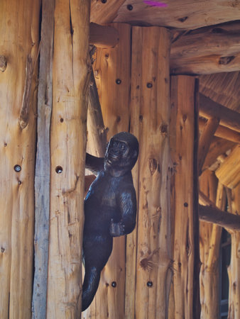 A baby gorilla statue at Omaha's Henry Doorly Zoo in Omaha, Nebraskaの写真素材