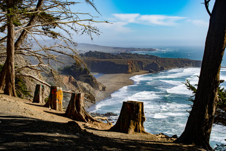 A stunning view of the Big Sur in Californiaの写真素材