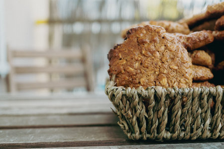 An Oat flakes and honey cookies