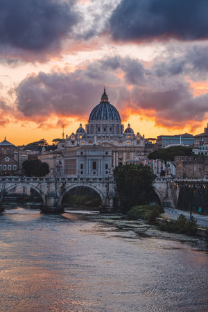 A beautiful shot of Saint Peter's Square in Vatican cityの写真素材