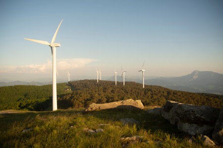 wind generators in the mountains of the basque country