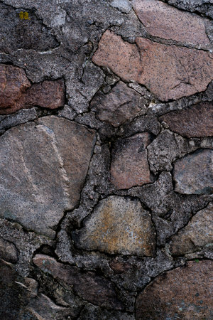 A closeup shot of a stone wall