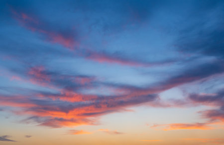A colorful sunset sky backgroundの写真素材