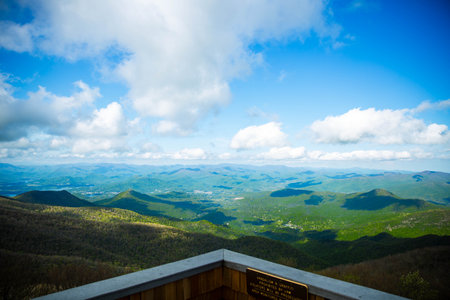 The beautiful view of a green mountainous landscapeの写真素材