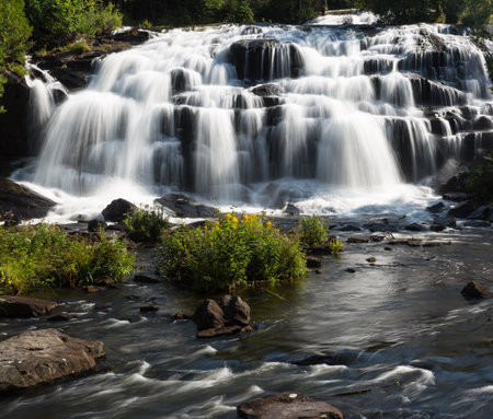 A scenic view of Bond Falls in Michigan, USAの写真素材