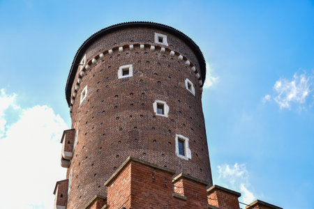 A low angle shot of the Wawel Royal Castle in Krakow, Poland