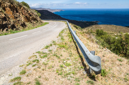 A beautiful view of the main road in Costa Brava, Girona, Catalonia, Spainの写真素材