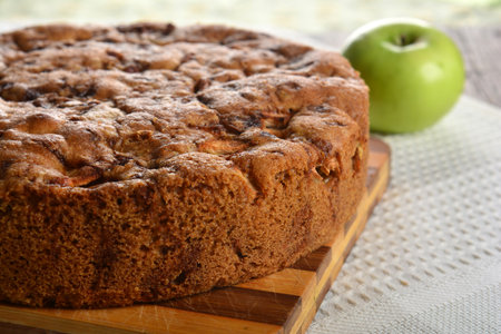 Tasty homemade apple pie on the tableの写真素材