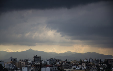 A beautiful cloudy evening in Peyia, Pathos, Cyprusの写真素材