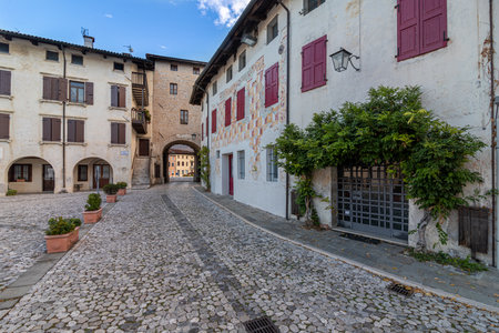 A glimpse of the city of Valvasone in Friuli-Venezia Giulia, Italyの写真素材