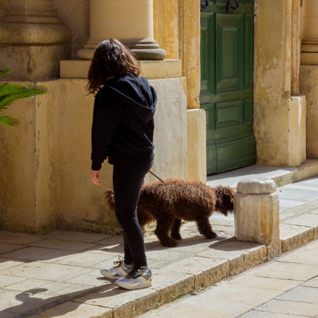 Girl with her pet dog