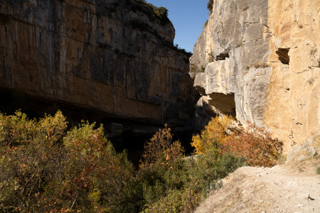 canyon in autumn in spainの写真素材