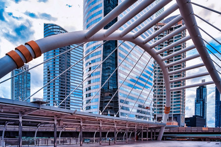 The modern architecture of downtown Bangkok.の写真素材