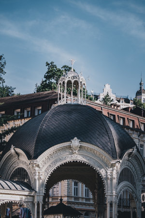 The famous Park Colonnade of Karlovy Vary, in the Czech Republicの写真素材