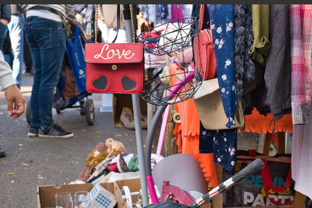 Many old items sold on a flea market