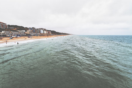 A scenic view of the Boscombe Pier in Bournemouth, Englandの写真素材