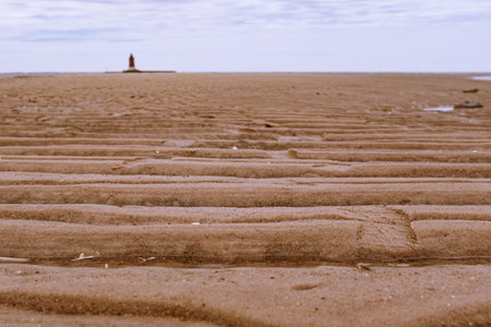 A beautiful wide shot of the dessert in camber Beach UKの写真素材