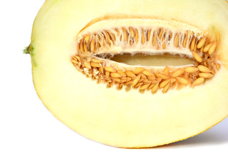 Fresh ripe melon isolated on a white backgroundの写真素材