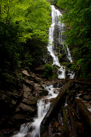 A beautiful shot of Mingo falls in Great Smoky Mountains National Park, Tennesseeの写真素材