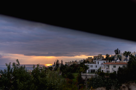 A beautiful cloudy evening in Peyia, Pathos, Cyprusの写真素材