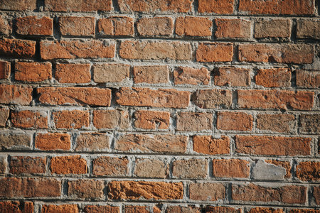 A closeup of a beautiful red brick wall texture