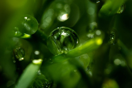 A beautiful shot of a water drop in a forest - can be used as a background