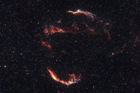 The Veil Nebula in the galaxyの写真素材