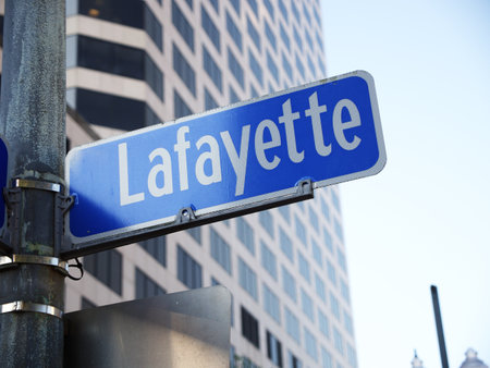 A lafayette writing in the streets of New Orleans.の写真素材