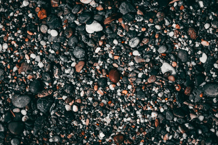 The Patrick's Point beach area with colorful rocks on the beachの写真素材