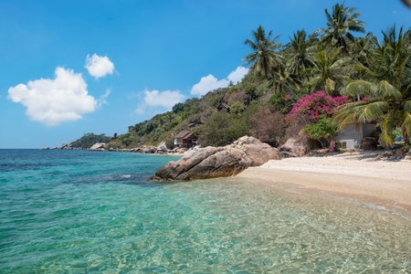The stunning bay on Ko Tao island in southern Thailand.の写真素材