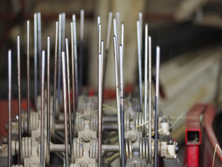 A selective focus shot of reamer nails used in construction