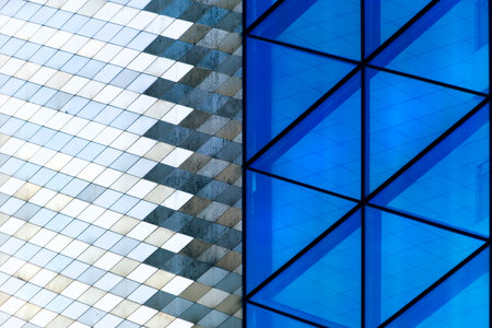 The geometric architectural details in Vilnius, Lithuaniaの写真素材