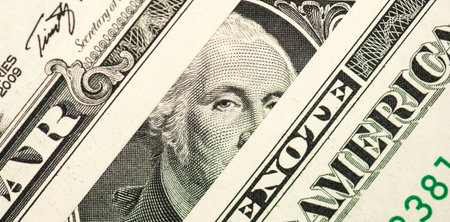 A closeup of dollar banknotes background