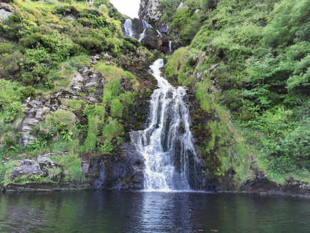 The beautiful Assaranca Waterfall in Meentashask, Irelandの写真素材