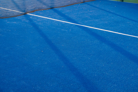 A scenery of a blue paddle tennis courtの写真素材
