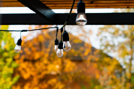 A low angle shot of lightsの写真素材