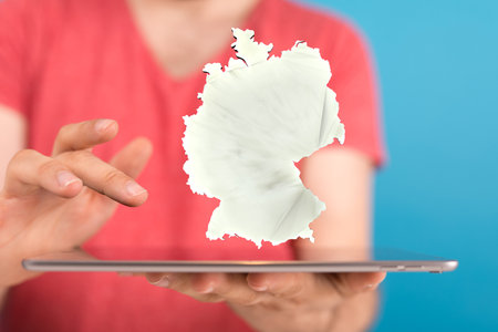 A 3D rendering of a virtual German landの写真素材