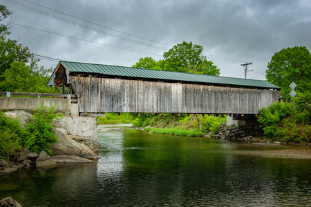 The Warren Covered Bridge on the Mad River in Warren, Vermont