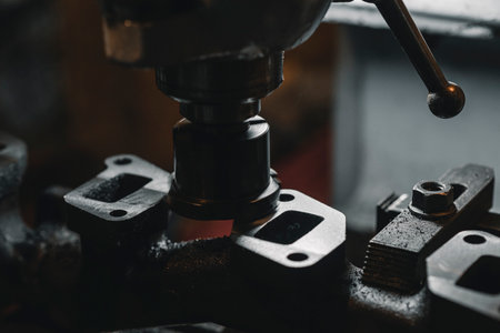 A closeup shot of a scientific instrument in a workshop