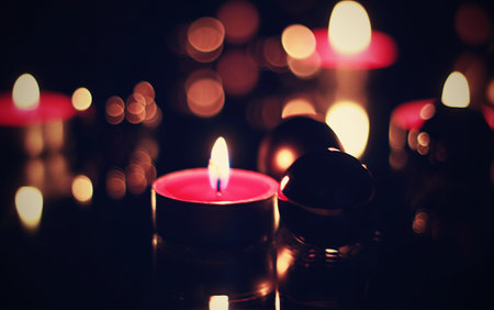 A closeup shot of candles on blurred background