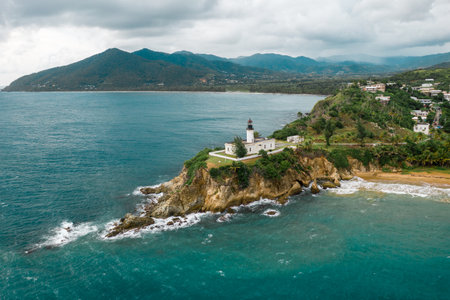 An aerial view of the Lighthouse in Maunabo, Puerto Rico