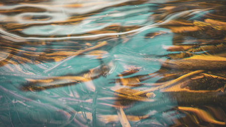 A closeup shot of water reflections
