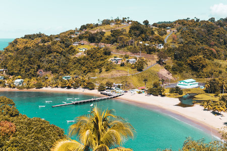 An aerial view of Trinidad island in Trinidad and Tobago