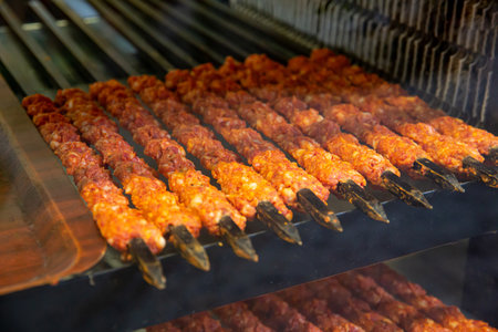 A scenic shot of the meat being grilledの写真素材